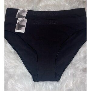 2 Pairs Calvin Klein QD3960 Bonded Flex Bikini Panties Womens S Small Black